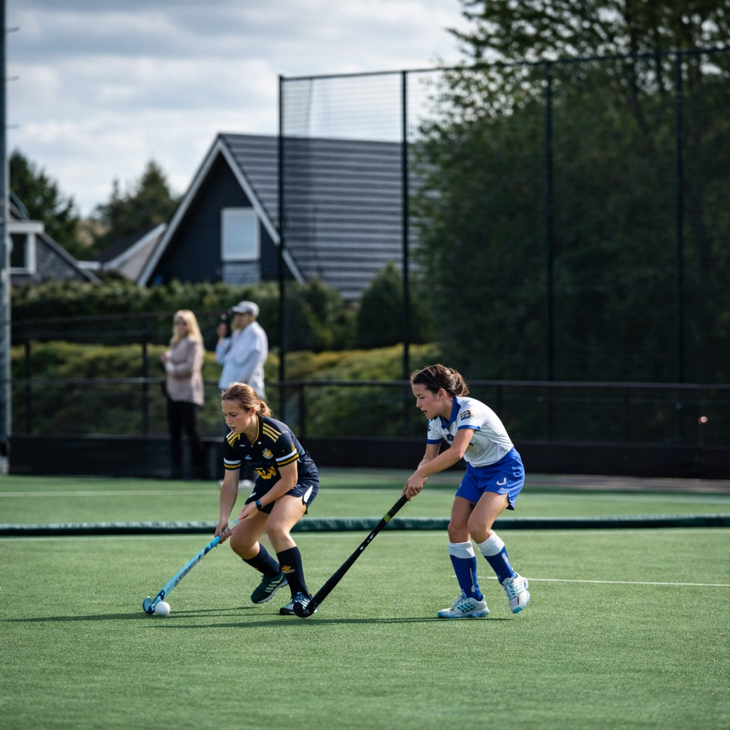 Hockeywedstrijd in Actie