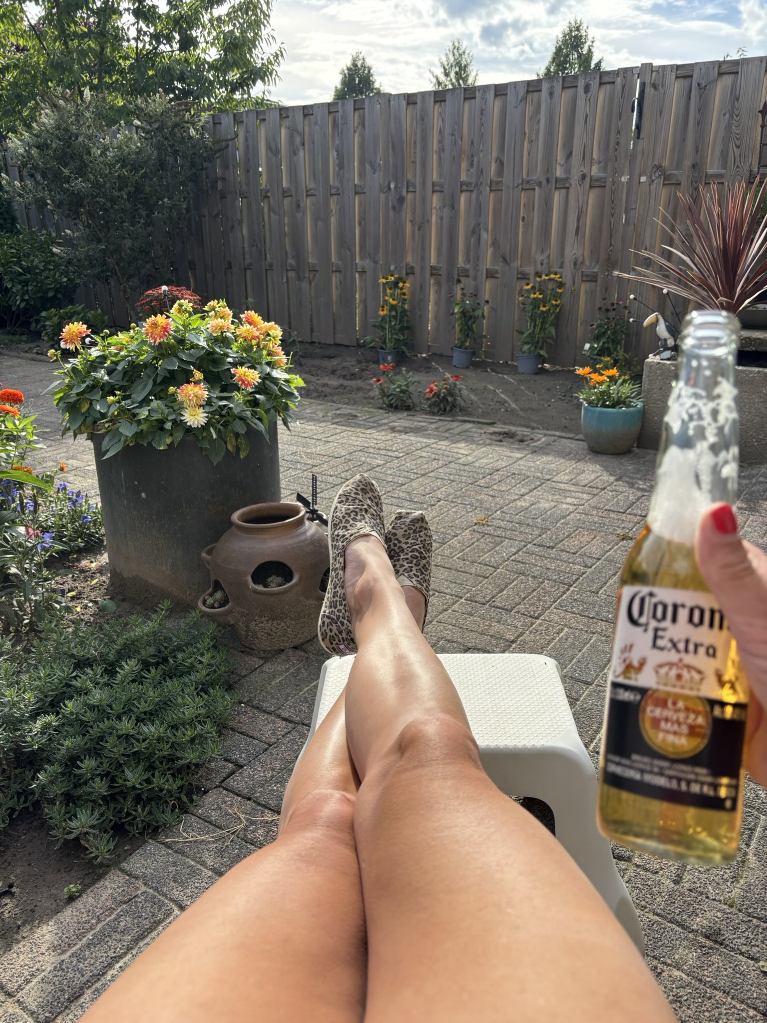 Zomerse ontspanning op het terras